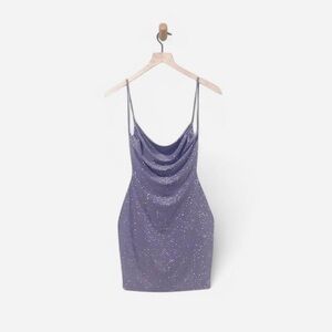Elegant Shimmer Mini Dress in Purple
